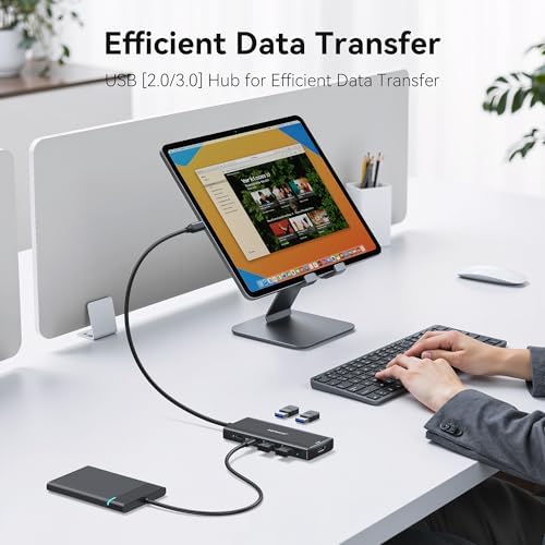 Transform Your Workspace with the Ultimate 9-in-1 USB C Hub Multiport Adapter for Mac Book Pro & Air – High-Speed 4 K HDMI Output, 100 W Power Delivery, and Effortless Connectivity for i Pad Pro, i Mac, and More – Enhance Productivity with 5 USB Ports and SD/TF Card Reader for Seamless Data Transfer and File Access