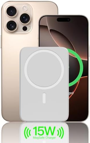 2025 Magnetic 15 W Slim Power Bank for i Phone – 5000 m Ah Magsafe Battery Pack with 20 W Fast Charging, Wireless Charger with LED Display for i Phone 12/13/14/15/16 Series – Ultimate Portability and Enhanced Charging Efficiency