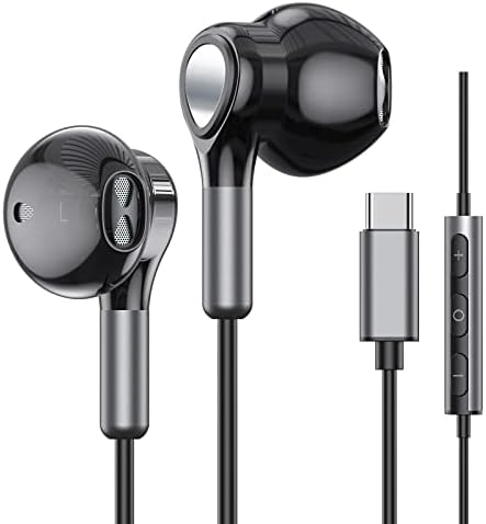 Premium USB C Earbuds for Samsung Galaxy, i Phone & Pixel | High-Fidelity Wired Headphones with Mic & Volume Control | Ultimate Comfort and Versatile Compatibility for Audiophiles and Professionals