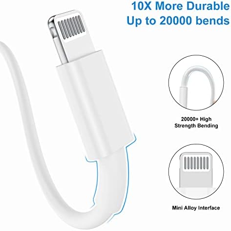 Upgrade Your Charging Game with 3-Pack 10 Ft MFi Certified i Phone Charger Cables – High-Speed USB to Lightning Power Cords for i Phone 14, 13, 12, 11 Pro Max, Mini & More – Durable, Flexible & Stylish Blue Design for Ultimate Convenience and Longevity