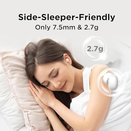 Elevate Your Sleep Experience with 1 MORE Mini Sleep Earbuds – Ultra-Lightweight Comfort for Side Sleepers, Enhanced Bluetooth 5.3 Connectivity, Advanced Noise Isolation, Discreet Design for All-Night Use, Built-in White Noise Feature for Ultimate Relaxation, Ideal for Travel and Home, Unlock Restorative Sleep and Energizing Mornings