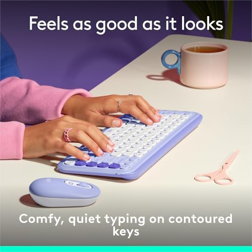 Elevate Your Workspace with the Logitech POP ICON Wireless Bluetooth Keyboard – Stylish Graphite & White Design, Effortless Multi-Device Switching, Comfortable Low-Profile Typing, and Customizable Keys for Enhanced Productivity on Laptops, Tablets, and PCs
