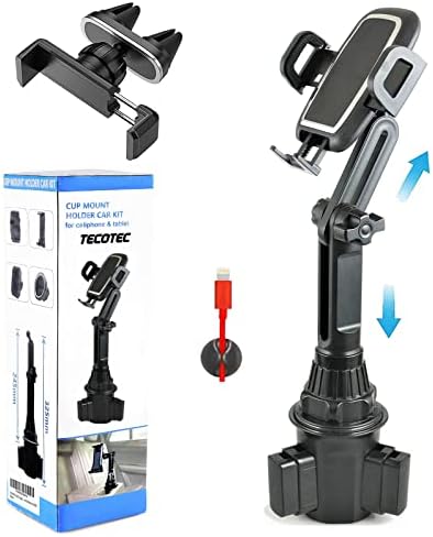 Enhanced Universal Car Cup Holder & Air Vent Phone Mount – Adjustable Long Arm Holder for All Smartphones Including i Phone 13 Pro Max & Samsung S22 Ultra – Ultimate Stability and Convenience for Safe Driving Navigation