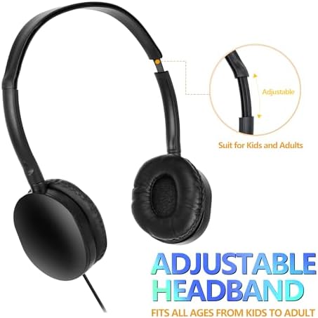 Bulk 30-Pack Student Headphones for Classrooms – Lightweight, Durable Earphones with Enhanced Audio Quality, Perfect for Educational Engagement and Group Learning Activities, Ideal for Kids and Young Learners