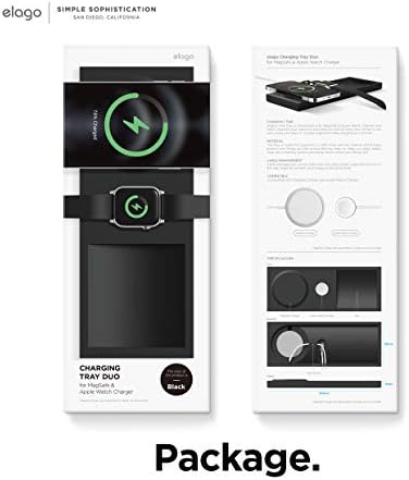 elago Dual Charging Tray for Mag Safe and Apple Watch – Stylish Jean Indigo Organizer for i Phone 16/15/14/13/12 & Air Pods – Compact Desk Solution for Enhanced Cable Management – Customizable Setup Without Charging Cable Included – Premium Quality for Modern Tech Enthusiasts