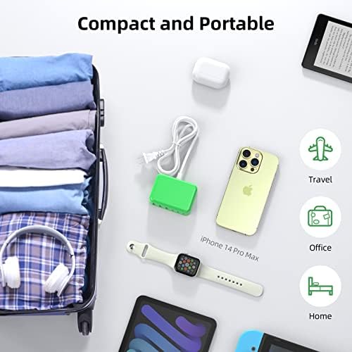 Ultimate 125 W USB-C Multi-Device Charging Station: 6-Port Fast Charger with Ga N Technology for i Phone, i Pad, Apple Watch, Galaxy S23 & More – Compact Power Hub for Home & Office Efficiency
