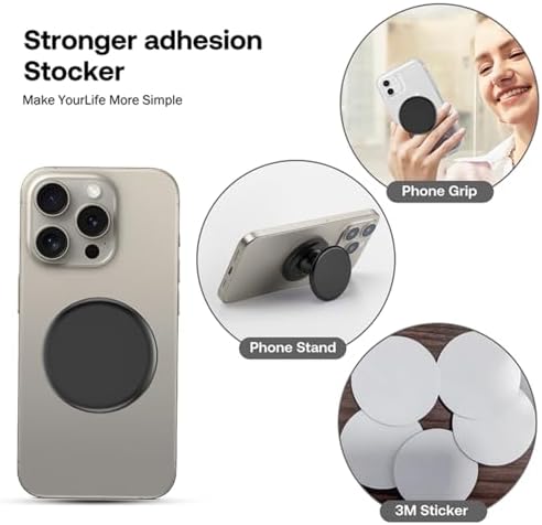 Magnetic Mag Safe Phone Grip Holder – Ergonomic Collapsible Stand for i Phone 12-16 Series, Transparent White Finish for Enhanced Style and Functionality, Secure Grip for Texting and Hands-Free Viewing, Lightweight and Portable Mobile Accessory