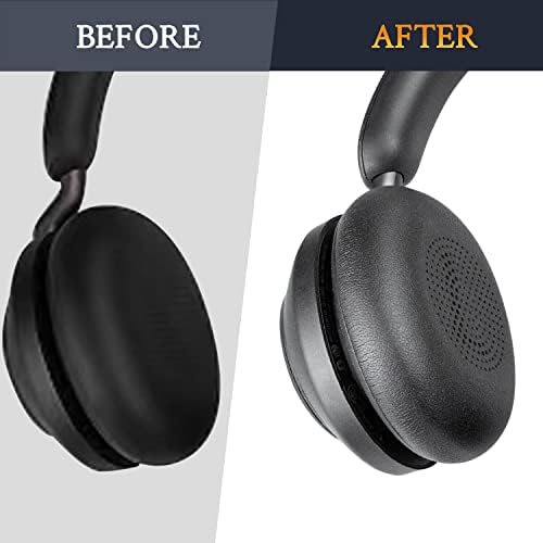 Premium SOULWIT Replacement Earpads for Jabra Evolve2 65 & 40 – Ultra-Comfort Protein Leather Cushions for Enhanced Sound Isolation and Longevity – Effortless Installation in Sleek Black Finish – Perfect On-Ear Headset Upgrade for Extended Listening and Productivity