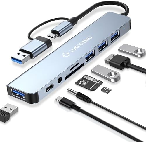 Elevate Your Digital Workspace with the Ultimate 7-in-1 USB C Hub & USB Splitter – Lightning-Fast Data Transfer for Mac Book, Dell, HP Laptops, and Smartphones – All-in-One Port Extender Featuring TF/SD Card Reader and Audio Output – Compact, Durable Accessory for Seamless Connectivity and Enhanced Productivity