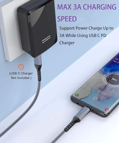 Fast Charging USB C to USB C Cable – 10 ft Braided Type C Charger Cord (2-Pack) for i Phone 15 Series, i Pad Pro/Air, Mac Book Air, Samsung Galaxy S23/S22/S21, Note 20 & PS5 – 60 W Power Delivery, Durable & Tangle-Free Design for Maximum Flexibility and Enhanced Compatibility