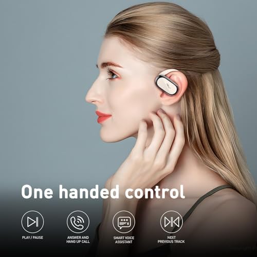 Unleash Your Potential with HILEO Open Ear Bluetooth 5.2 Wireless Earbuds – 90-Hour Battery Life for Endurance Athletes – Exceptional Sound Clarity in a Lightweight Sporty Design – Ideal for Running, Workouts, and Active Lifestyles – Convenient Sleek Black Charging Case for On-the-Go Use – Effortless Connectivity for All Your Devices