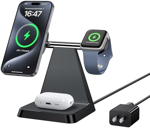 Revolutionary 3-in-1 Wireless Charging Station for i Phone 15-16 Pro Max – Fast, Magnetic Charger Dock for Seamless Device Management and Clutter-Free Living Space