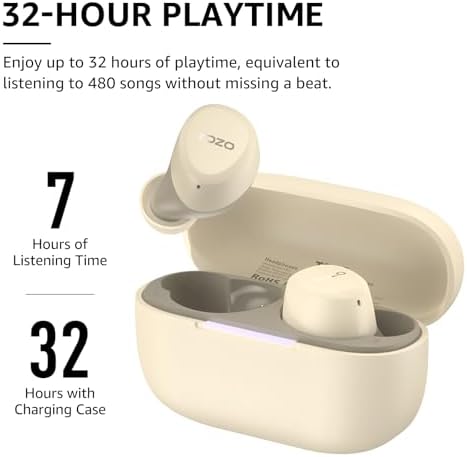 TOZO A1 Wireless Earbuds – Bluetooth 5.3 Lightweight IPX5 Waterproof Earphones with Dual Mic for AI Calls, Immersive Sound Experience, Customizable 32 EQ Presets via App, Ergonomic Fit & Portable Charging Case for Active Lifestyles
