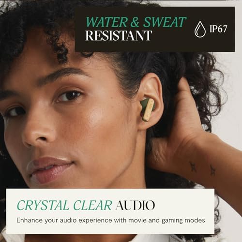 House of Marley Little Bird Eco-Conscious True Wireless Earbuds – Exceptional Audio Quality with Touch Controls, Integrated Mic, 24-Hour Battery Life, and USB-C Fast Charging – Ideal for Gamers and Music Enthusiasts (Red) – Experience Sustainable Sound Innovation for Everyday Use