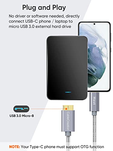 High-Speed 1 FT USB C to Micro B Cable – 10 Gbps Data Transfer for i Phone 15, Seagate & WD External Hard Drives – Durable Braided Design for Enhanced Connectivity & Reliability – Perfect Length for Travel & Desk Use – USB 3.1 Type C Compatible
