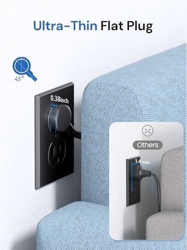 Ultimate Tower Power Strip Surge Protector – 12 AC Outlets & 4 High-Speed USB Ports (2 USB-C) with 6 FT Flexible Extension Cord – Versatile Charging Station for Home, Office, Dorm & Travel (Black) – Unmatched Safety & Space-Saving Design