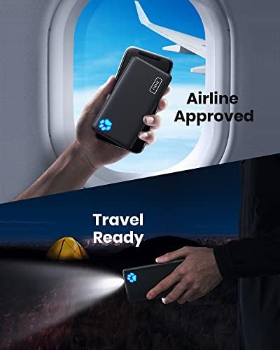 Slimmest 10,000 m Ah INIU Portable Charger – Ultra-Slim Power Bank with High-Speed 5 V/3 A USB-C Charging for i Phone 16, 15, 14, 13, 12, Samsung S22, S21, Google Devices – Lightweight, Travel-Friendly External Battery Pack for On-the-Go Power Solutions