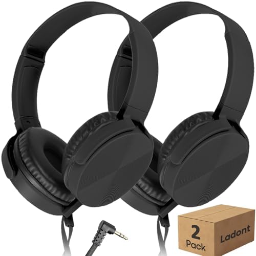 Premium 2 Pack Kids Headphones – Lightweight Wired Classroom Audio Solution with 3.5 mm Jack for K-12 Students, Foldable Design & Safe Volume Control for Optimal Learning & Fun – Ideal for School and Home Activities