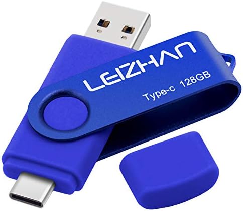 Leizhan 128 GB Type C USB Flash Drive – High-Speed USB 3.0 OTG Thumb Drive for Samsung Galaxy S10, S9, Note 9 & Google Pixel XL – Versatile Dual Connector for Effortless Data Transfer and Enhanced Storage Solutions