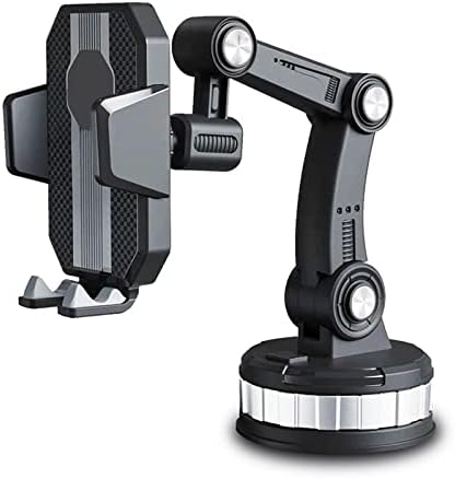 Universal Suction Cup Car Phone Holder Mount – One-Handed Operation Dashboard & Windshield Stand – Adjustable Viewing Angle for Safe Hands-Free Navigation – Durable Black Design for All Smartphones – Effortless Installation and Stability on Bumpy Roads