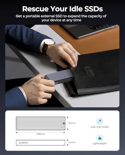 Elevate Your Storage Solutions with the ORICO M.2 NVMe SSD Enclosure – USB 3.1 Gen 2 Adapter for Ultra-Fast 10 Gbps Data Transfer, Supports 8 TB M.2 SSDs (2230/2242/2260/2280) with UASP for Enhanced Speed and Compatibility – Perfect for Gamers, Creative Professionals, and Data Enthusiasts