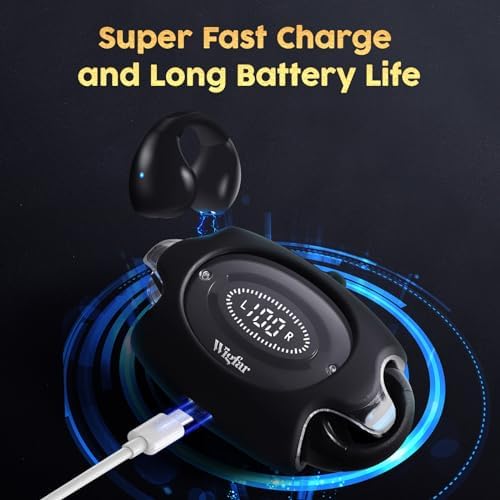 Revolutionize Your Audio Experience with E-88 Open Ear Bluetooth Headphones – True Wireless Ear Clip Earbuds for Active Lifestyles, Sweat Resistant, Fast Charging, 24-Hour Playtime, Ideal for Workouts, Driving, and Meetings – Seamlessly Compatible with Multiple Devices