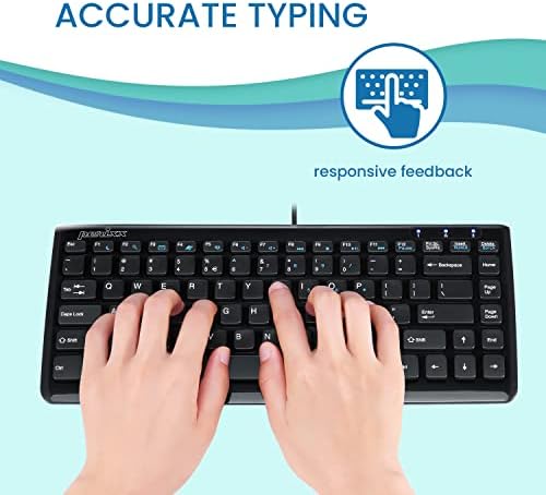 Maximize Your Workspace Efficiency with the Perixx PERIBOARD-407 B US Wired USB Mini Keyboard – Compact Design with 11 Hotkeys for Instant Access – Sleek Glossy Black Finish for Modern Aesthetic – Perfect for Home, Office, and Travel Use – US English Layout for Seamless Typing Experience – Durable Performance Without Batteries