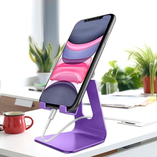 CreaDream Adjustable Cell Phone Stand, Phone Stand, Cradle, Dock, Holder, Aluminum Desktop Stand Compatible with Phone 13 12 Pro Max Charging, Accessories Desk, All Mobile Phones, Sierra Blue – Enhanced Compatibility and Speed