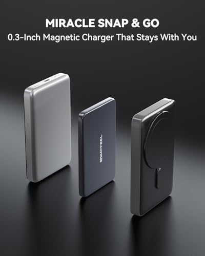 Mayfeel Ultra-Fast Magnetic Power Bank – Qi2 Certified 15 W Wireless & 20 W Wired Charger for i Phone 16/15/13/12 Series, 5000 m Ah Portable Battery Pack with Magnetic Alignment for Hassle-Free Charging Anywhere