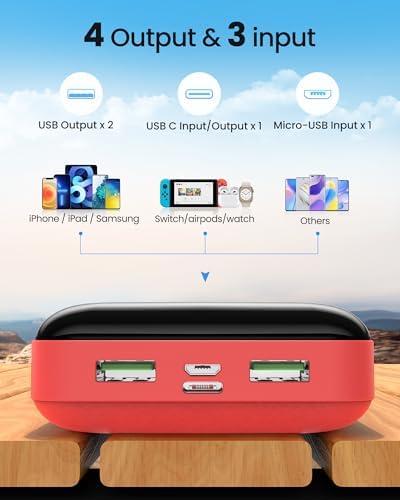 High-Capacity 50,000 m Ah Portable Charger Power Bank – 22.5 W Fast Charging Battery Pack with USB-C Quick Charge, 3 Outputs & 2 Inputs, LED Display for i Phone 16/15/14/13, Samsung & Android Devices – Ultimate Travel Companion for All-Day Power