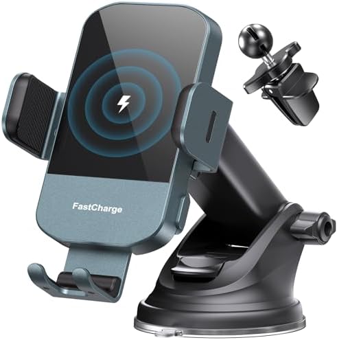 CHGeek 15 W Wireless Car Charger & Auto-Clamping Phone Mount – Fast Qi Charging Solution for i Phone 15/14/13/12/11 Pro Max & Samsung Galaxy S25/S24/S23/S22/S21/S20 – Stylish Pink Design for Modern Drivers – Effortless Device Security & Optimal Viewing Angles