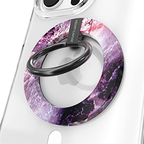 Transform Your i Phone 16, 15, 14, 13, 12 with VELVET CAVIAR’s Amethyst Purple Leopard Mag Safe-Compatible Grip – Stylish Magnetic Ring Holder & Adjustable Stand for Effortless Hands-Free Viewing, Secure Texting, and Enhanced Usability – Elevate Your Mobile Experience with Durable, Lightweight, and Customizable Accessory