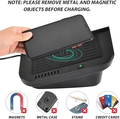 KEWISAUTO Premium Wireless Charger for Dodge Ram 1500 (2013-2015) & Ram 2500/3500 (2010-2015) – Effortless Qi Charging Pad for Center Console with Fast Charge Technology and Sleek Design – Perfect Accessory for Enhanced Connectivity and Convenience