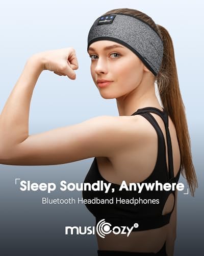 MUSICOZY Bluetooth 5.4 Sleep Headband Headphones – Ultimate Wireless Comfort for Sleep, Workouts, and Travel – The Perfect Gift for Active Lifestyles with Rapid Pairing and Sweatproof Design