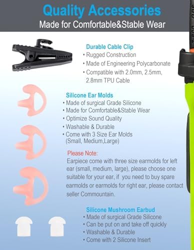 Professional-Grade Motorola Radio Earpiece – commountain APX 6000 & XPR 7550 Headset with Mic – Seamless Compatibility for APX 8000, 7000, XPR 7350 e Models – Lightweight, Ergonomic Design for All-Day Comfort – Superior Audio Clarity with Durable Acoustic Tube – Ideal for Security Personnel, Emergency Responders, and Event Coordinators – Hands-Free Convenience for Uninterrupted Workflow – Robust Construction for Reliable Use in Extreme Conditions