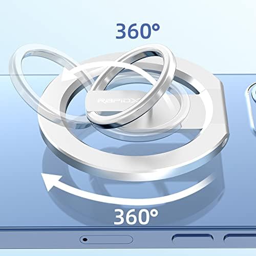 Magnetic 2-in-1 Phone Grip & Kickstand – Rapid X Snapo for i Phone 12-15 Series – Lightweight Aluminum Holder with 360° Flexibility and Enhanced Compatibility – Perfect for Hands-Free Viewing in Multiple Colors