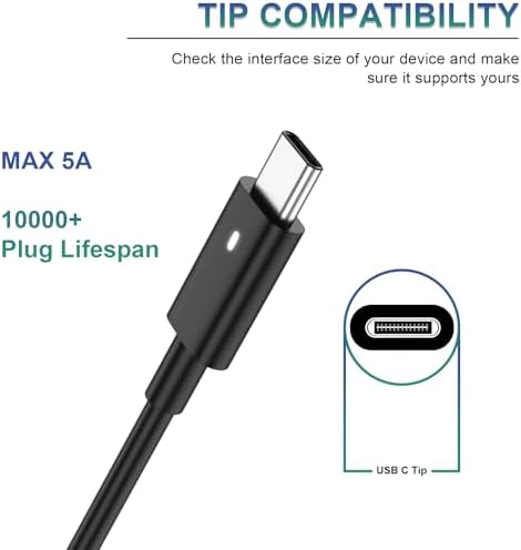 Dell 130 W USB-C Slim Laptop Charger – Fast Charging Power Adapter for Precision & XPS Series with 6 ft Cord – Ultimate Compatibility for Latitude 7410, 7310, 7210, 5590, 9700, 9500 Models – Reliable Power Delivery for Enhanced Performance and Portability