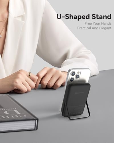 Mayfeel Magnetic Power Bank: Qi2 Certified 15 W Wireless Charger with 30 W Wired Fast Charging, 10,000 m Ah Capacity, and U-Shaped Stand – Perfect for i Phone 16/15/13/12 Series and Qi Devices – Experience Unmatched Efficiency and Convenience