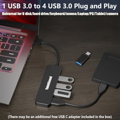 Chic Pink USB to USB-C Hub Adapter – Yaimh Sound 3.0 Multi-Port for Seamless Device Connectivity – Perfect for PC, Mac Book, and More – Experience High-Speed Data Transfer for Flash Drives, Keyboards, Mice, Cameras, and Gaming Gear – Enhance Your Productivity and Style