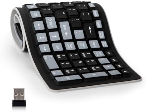 Sungwoo Foldable Wireless Silicone Keyboard – Lightweight, Waterproof & Dustproof Travel Companion for PC, Notebook & Laptop Users – Enhanced 2.4 GHz Connectivity for Seamless Typing on the Go
