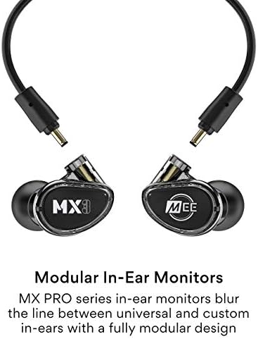 MEE audio MX1 PRO Dynamic Driver In-Ear Monitor Headphones – Professional Quality Sound Isolation Earbuds with Memory Wire Comfort, Detachable Cables, and Transparent Design for Musicians and Audiophiles – Exceptional Audio Clarity for Live Performances and Studio Sessions