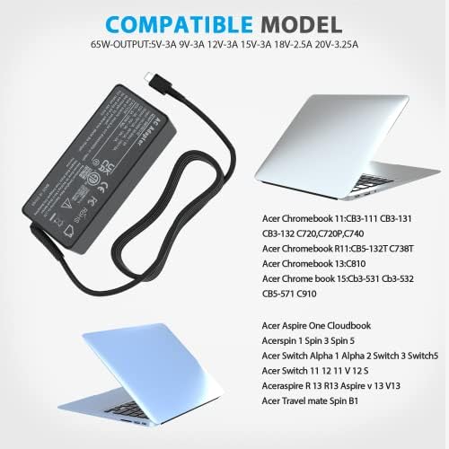 100 W USB-C Laptop Charger for Enhanced Device Compatibility – Universal Power Supply Adapter for Lenovo Think Pad, HP, Mac Book Pro/Air, Acer, MSI, and More – Rapid PD Charging with Reliable 100 W Output for Optimal Performance and Efficiency – CE and FCC Certified Quality Assurance