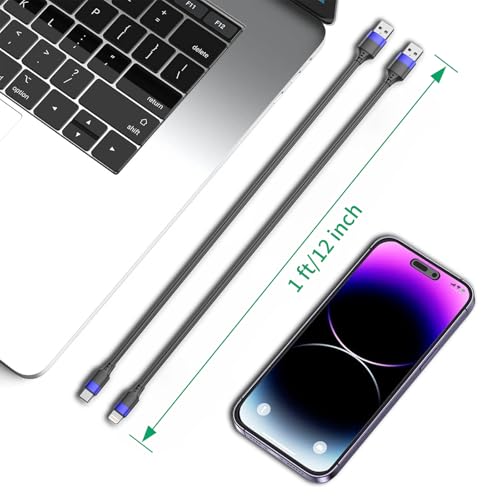 1ft Multipack Short iPhone Charger Cable for iPhone 14 13 12, Bulk Short USB A to USB C Cable 12 inch for Charging Station Compatible with iPhone 15 Samsung Galaxy S20 S10 Note 20 10, 10 Pack Mixed – Enhanced Compatibility and Speed