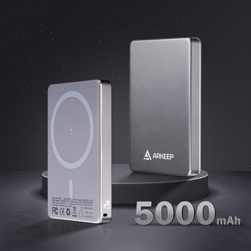 Ultra-Slim Magnetic Wireless Power Bank for i Phone 16/15/14 Series – 5000 m Ah Portable Charger with 20 W PD Fast Charging, Strong Magnet Attachment, Dual Charging Modes & Safety Features, Perfect Travel Companion for On-the-Go Power