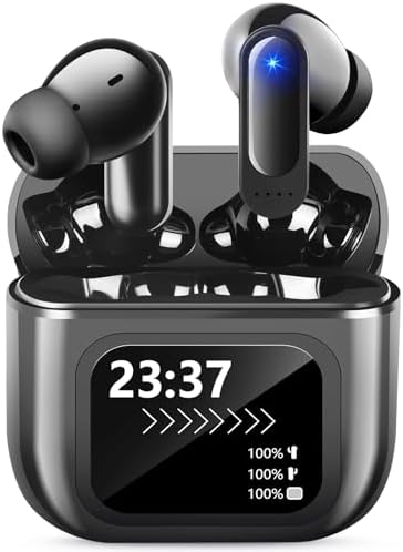 Revolutionary Bluetooth 5.3 Active Noise Cancelling Earbuds with Touch Control – 50-Hour Playtime, Ergonomic Sports Fit, LED Charging Case – Superior Sound Quality for Fitness Enthusiasts and Everyday Listening