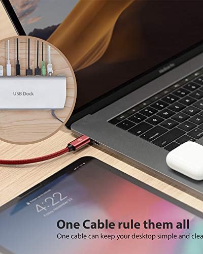 High-Speed USB C Extension Cable (20 Gbps Data Transfer, 240 W Fast Charging, 3.3 Ft) – USB 3.2 Type C Male to Female Adapter for i Phone 16, Pixel, PSVR2, Mac Book Air/Pro, and Dell XPS – Optimal Versatility & Enhanced Performance in a Sleek Red Design