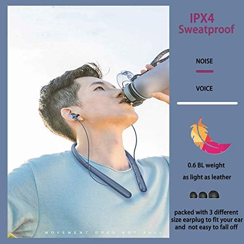 Premium Bluetooth Neckband Headphones – Wireless 5.0 Technology, 20-Hour Playtime, 10 mm Drivers for Deep Sound, Magnetic Earbuds for Convenience, Noise-Canceling Microphone for Crystal-Clear Calls, Sweatproof & Lightweight Design in Bold Blue – Ideal for Active Lifestyles and Long Listening Sessions