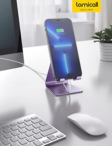 Lamicall Ergonomic Adjustable Smartphone Stand – Versatile Hands-Free Dock for i Phone 16, 15, 14, Plus, Pro Max, 13, 12, X, XS & All Android Phones (4-8″) – Sleek Black Finish with Anti-Slip Grip for Enhanced Efficiency and Comfort at Home or Office – Optimize Your Workspace with Customizable Viewing Angles and Superior Stability