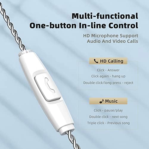 KBEAR KB2208 Gold In-Ear Earphones with Detachable Cable – Hi-Fi Stereo Sound, Deep Bass & Noise Isolation for Sports, Running, and Everyday Use with Built-in Microphone – Enhanced Compatibility for Seamless Connectivity