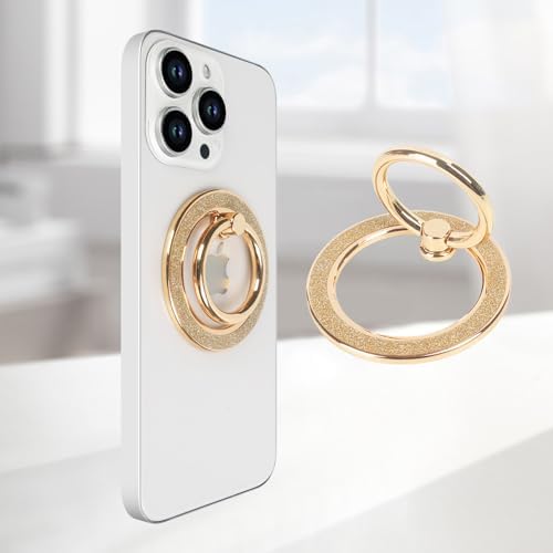 Glamorous Guppy Magnetic Phone Ring Holder – 360° Rotating Glitter Grip for i Phone 12-16 Pro Max – Stylish Mag Safe-Compatible Accessory for Enhanced One-Handed Control – Elevate Your Mobile Experience with Secure Stability and Chic Design